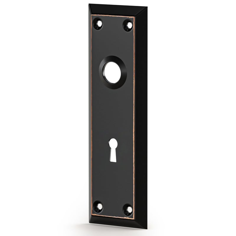 newliplace 2 Pack Mortise Lock Door Plates for Interior Doors, Old Style Mortise Door Knob Replacement, Door Escutcheon Plates Oil Rubbed Bronze - Image 2